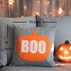 “Boo” Halloween decor throw pillow